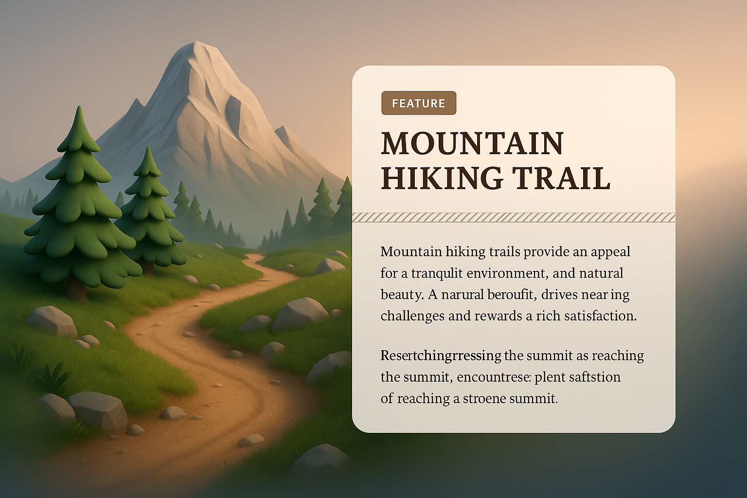 Scenic Mountain Hiking Trail Featuring Lush Greenery