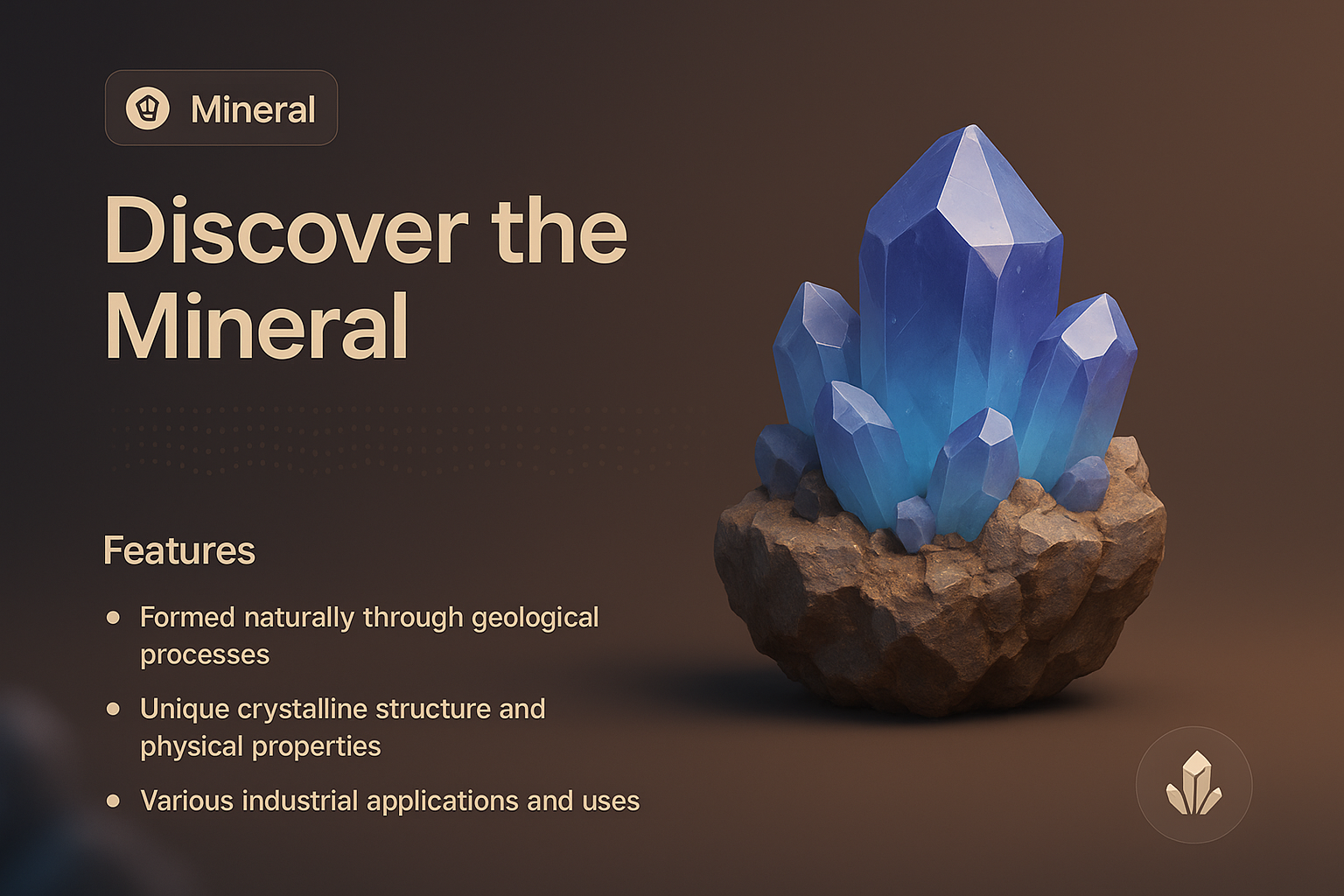 3D Illustration of a Mineral with Features Highlighted