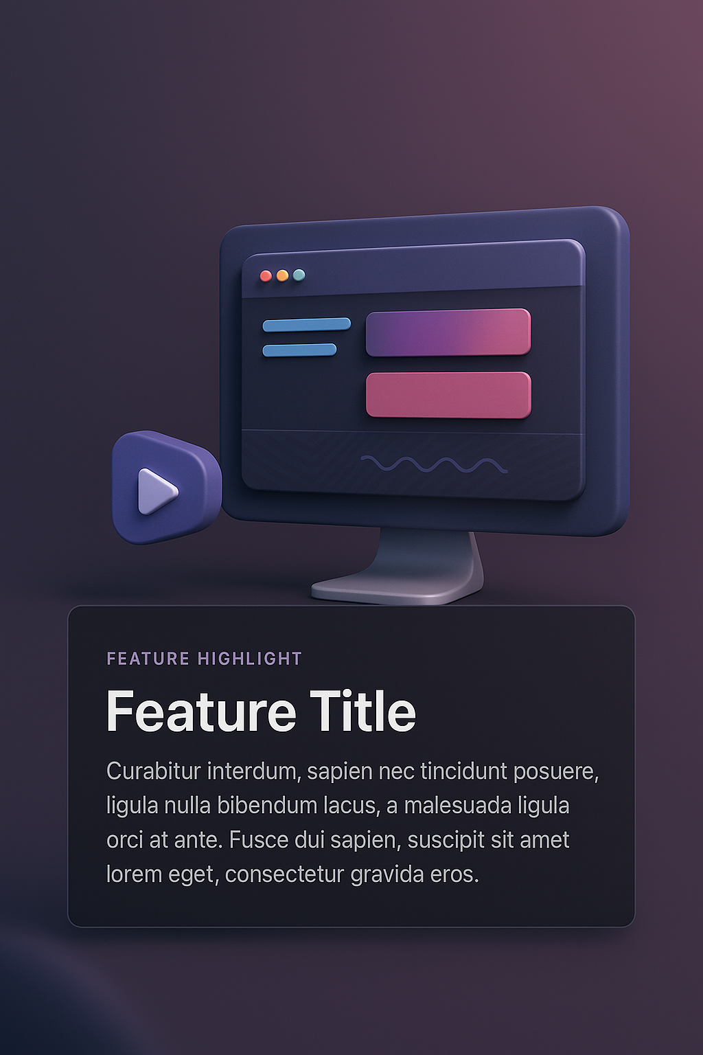3D Web Page Design with Feature Highlight