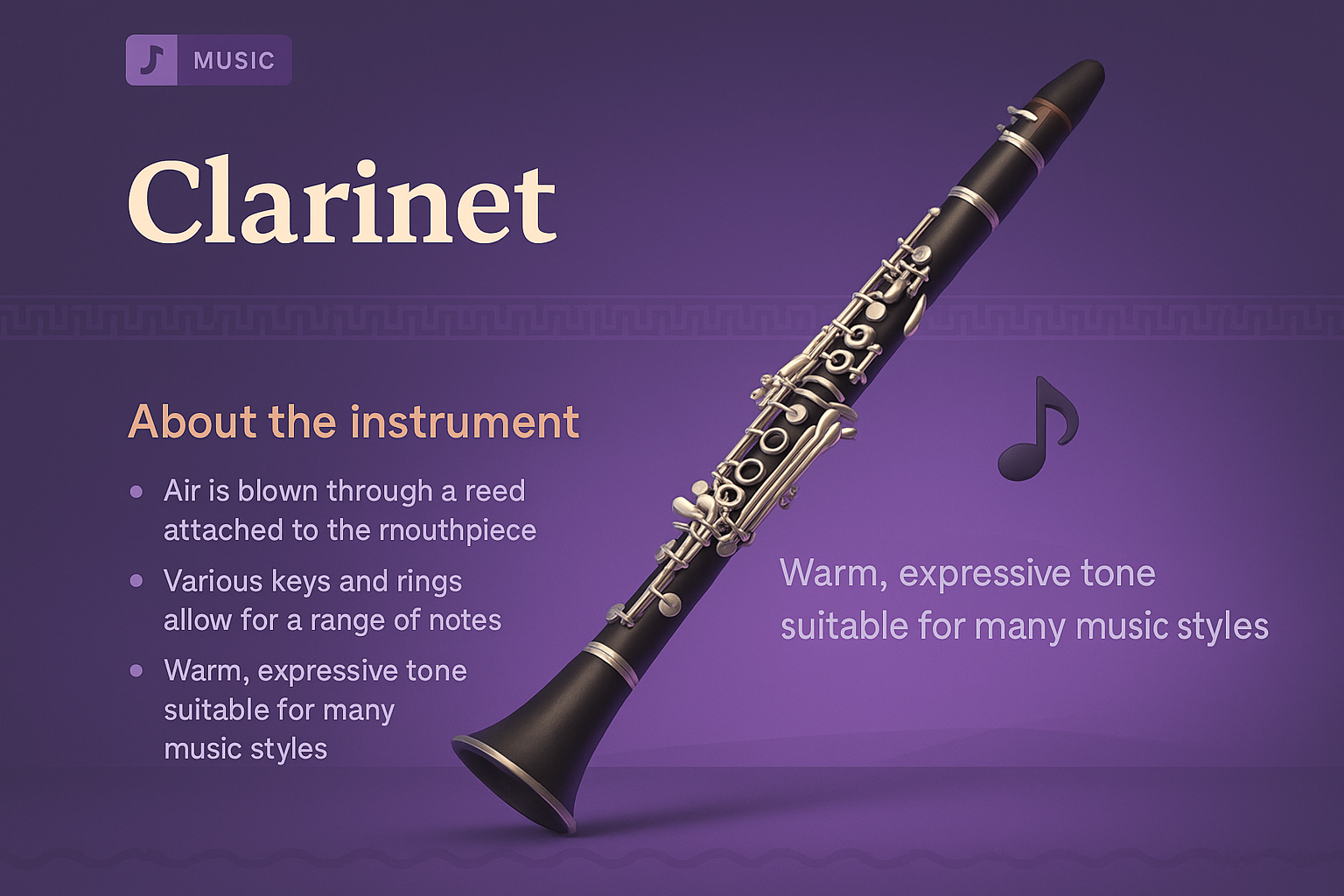 Clarinet: Features and 3D Design Overview
