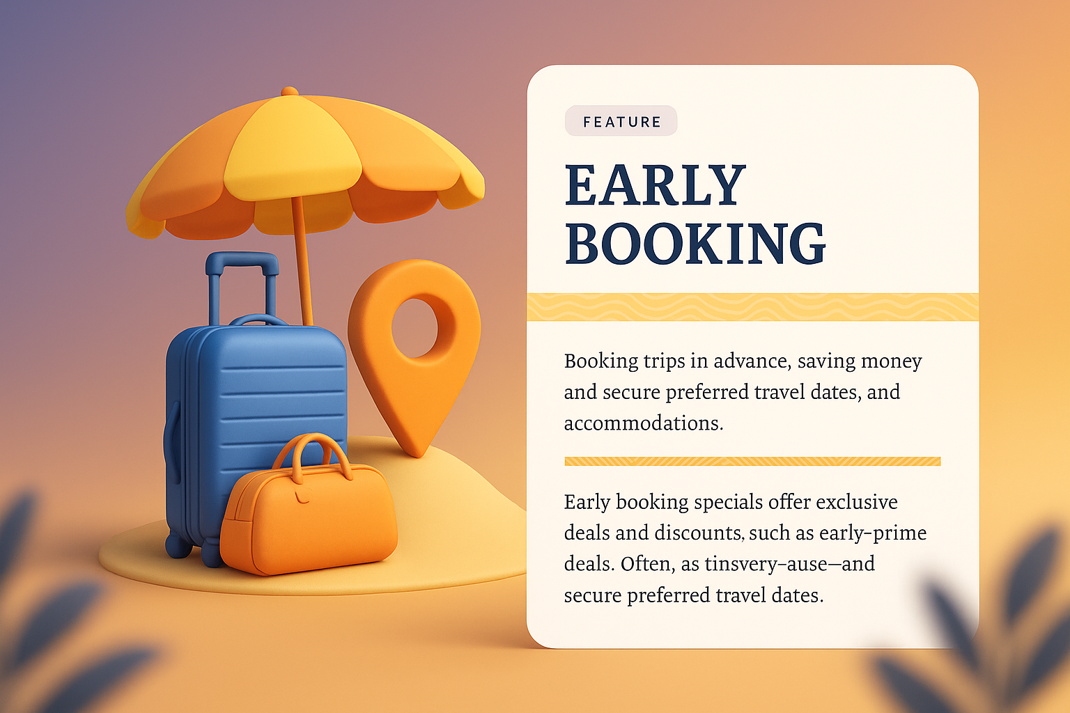 Eye-Catching Early Booking Banner with 3D Elements